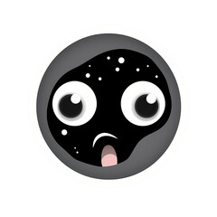 Fototapeta premium Black hole kawaii sticker png transparent file