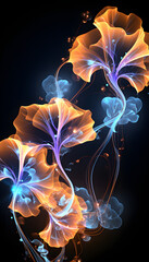 Sweet Pea neon flower generative ai