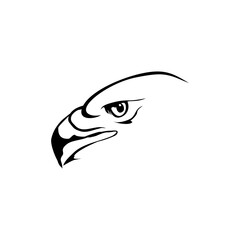 Naklejka premium black and white eagle head logo