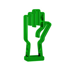 Green Protective gloves icon isolated on transparent background.