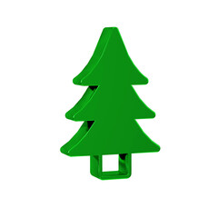 Green Tree icon isolated on transparent background. Forest symbol.