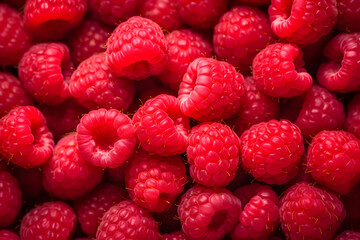 Fresh sweet red raspberries