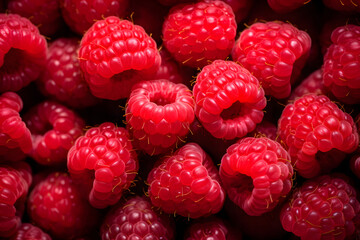 Fresh sweet red raspberries - obrazy, fototapety, plakaty