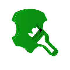 Green Leather icon isolated on transparent background.