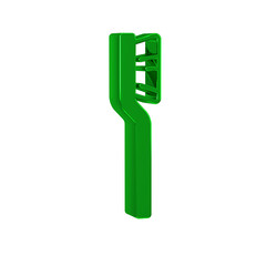 Green Toothbrush icon isolated on transparent background.