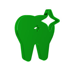 Green Tooth whitening concept icon isolated on transparent background. Tooth symbol for dentistry clinic or dentist medical center.