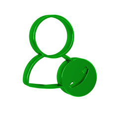 Green Video chat conference icon isolated on transparent background. Online meeting work form home. Remote project management.