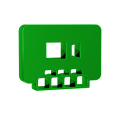 Green Video chat conference icon isolated on transparent background. Online meeting work form home. Remote project management.