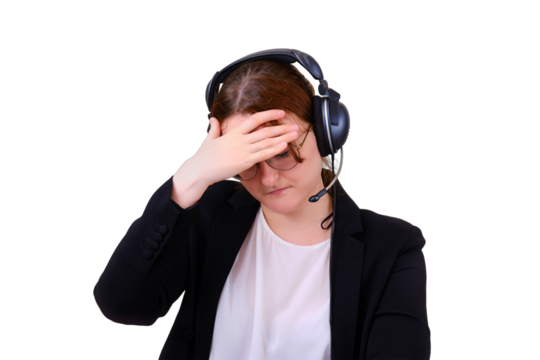 Concept problems when working via the Internet and remote learning, isolated on a white background. Trouble online work from home and conducting lessons for students in video call conference