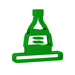 Green Bottle of sake icon isolated on transparent background.