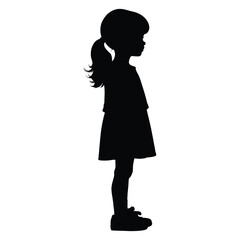 Little Girl Silhouette on White
