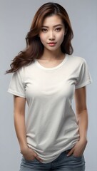 Fototapeta premium Portrait of beautiful japanese women with white background