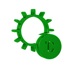 Green Sun icon isolated on transparent background.