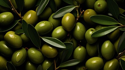 green olives background ai generated