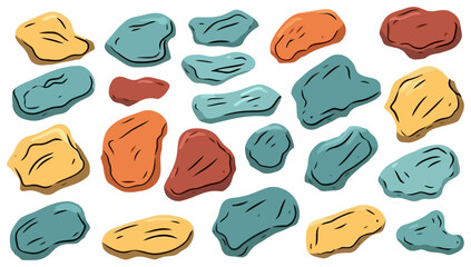 Image of different stones. Set of isolated stones for your design.