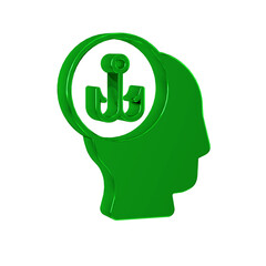 Green Fisherman icon isolated on transparent background.