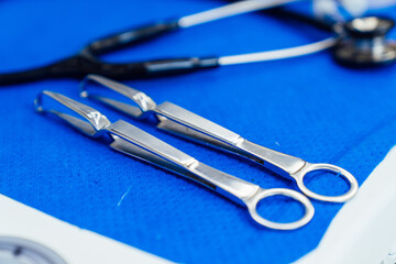 Surgery modern equipment. Operating room surgery tools.
