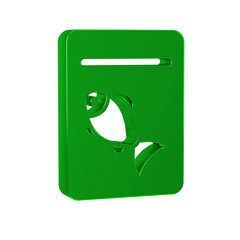 Green Served fish on plate icon isolated on transparent background.