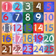 advent calendar  with snowflakes vector background