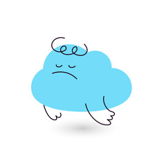 Cloud Cartoon Character Tired - 681186128