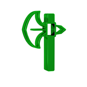 recommend clip art: Green Medieval axe icon isolated on transparent background. Battle axe, executioner axe. Medieval weapon.