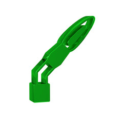 Green Welding torch icon isolated on transparent background.