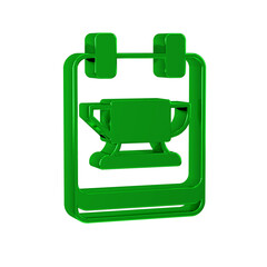 Green Blacksmith anvil tool icon isolated on transparent background. Metal forging. Forge tool.
