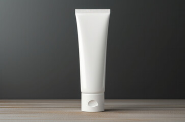 A white tube template for cosmetic packaging with blank space for text or design. Mockup image