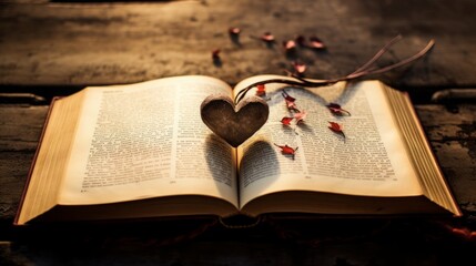 Obraz premium love sign, book, illustration, 16:9