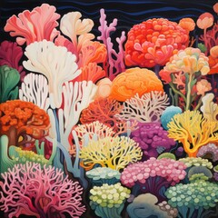 Vibrant Multi-Colored Blooms in Nature's Garden
