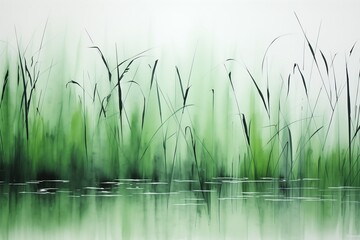 green grass field deep reeds brush stroke tones white grey oil spray matte young viridian sprays dangerous swamp
