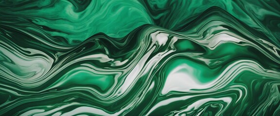 chrome and green marbled wallpaper. - obrazy, fototapety, plakaty
