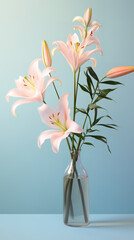 Lily flower, Vase, On the table, Wall surface, Simplicity, Wallpaper, Aesthetic conception, dream