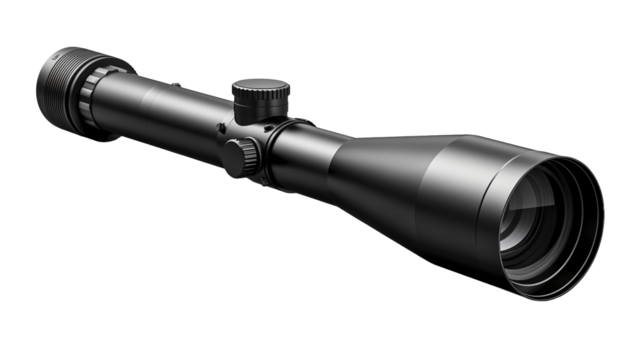 Precision of a Rifle Scope .,modern spyglass. isolated on transparent background
