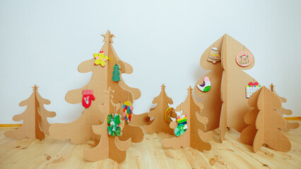 Christmas Tree Made Of Cardboard. New Year