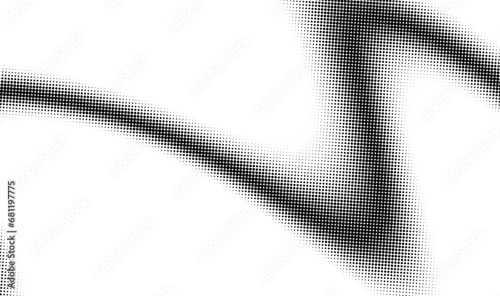 Poster monochrome gradient halftone dots background. vector illustration. big wave