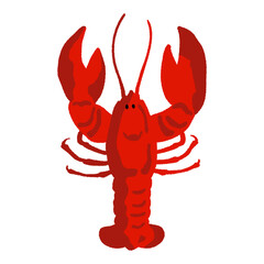 Lobster seafood hand drawn vector illustration