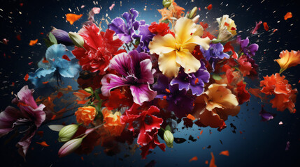 Obraz na płótnie Canvas Colorful flower explosion background