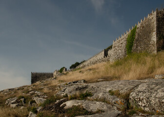 Castle in Baiona, Spain, with views of the sky and the sea