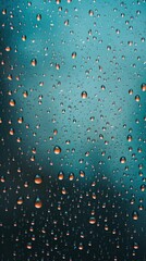 Window with water droplets, vibrant colors, smooth gradients.