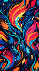 Colorful modern hand drawn trendy abstract pattern