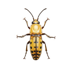 Yellow black beetle isolated on white created with Generative AI