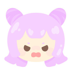 ピンクのウサ耳ヘアスタイルな女の子　怒る⭐︎PNG