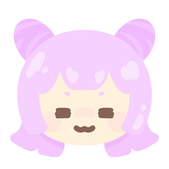 ピンクのウサ耳ヘアスタイルな女の子　満足⭐︎PNG