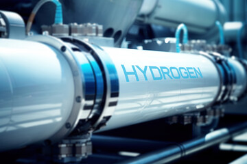 Hydrogen gas pipeline. Clean, eco friendly ,sustainable energy source. Generative Ai