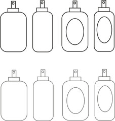illustration of a set of types of bottles separate 