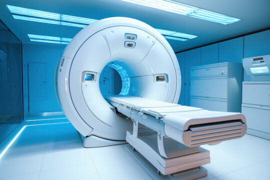 Advanced mri or ct scan medical diagnosis machine at hospital lab.