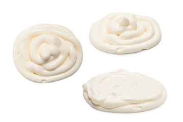 White sauce splashes isolated on white background.
