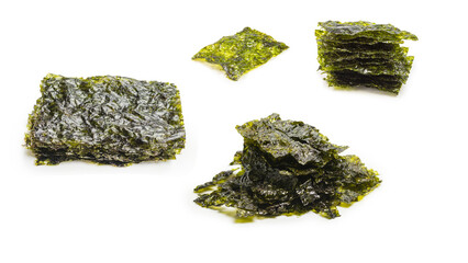 Nori seaweed isolated on white.