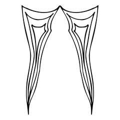 wings of abstract angular shape in black silhouette